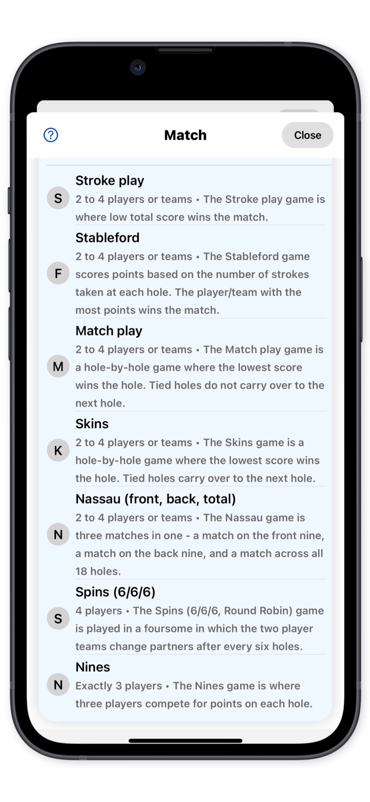 Golf App Main Image