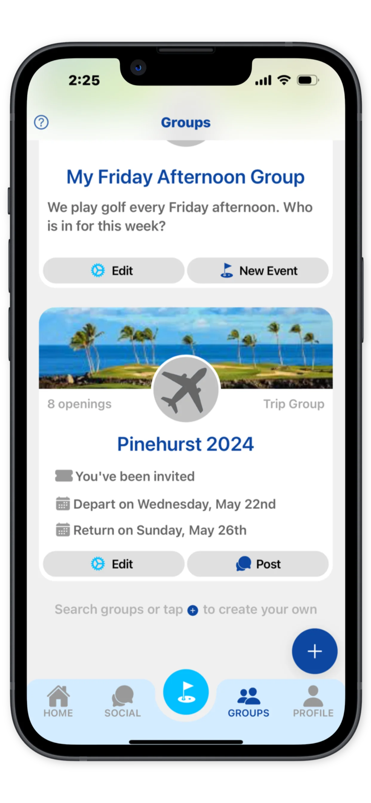 Golf Trip Management App Interface – Double Ace Golf